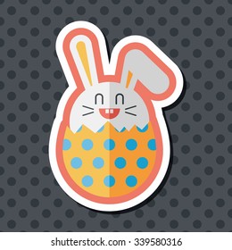 easter bunny flat icon with long shadow,eps10