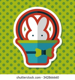 easter bunny flat icon with long shadow,eps10