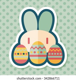easter bunny flat icon with long shadow,eps10