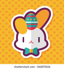 easter bunny flat icon with long shadow,eps10