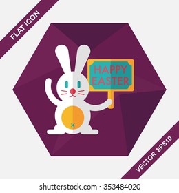 easter bunny flat icon with long shadow,eps10