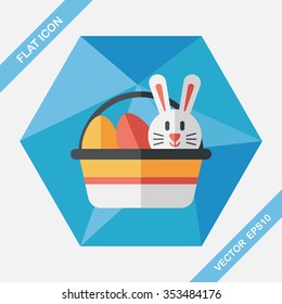 easter bunny flat icon with long shadow,eps10