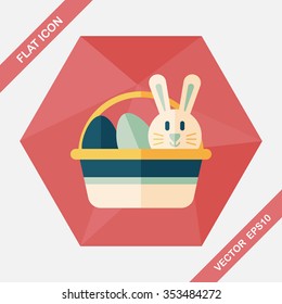 easter bunny flat icon with long shadow,eps10