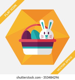 easter bunny flat icon with long shadow,eps10