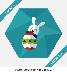 easter bunny flat icon with long shadow,eps10