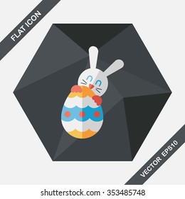 easter bunny flat icon with long shadow,eps10