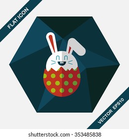 easter bunny flat icon with long shadow,eps10