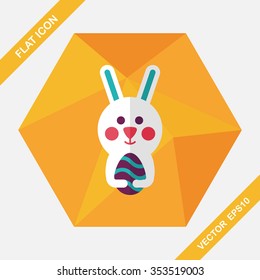 easter bunny flat icon with long shadow,eps10