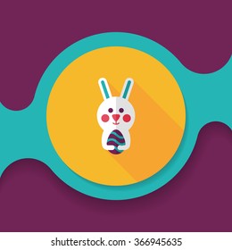 easter bunny flat icon with long shadow,eps10