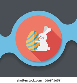 easter bunny flat icon with long shadow,eps10