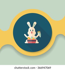 easter bunny flat icon with long shadow,eps10