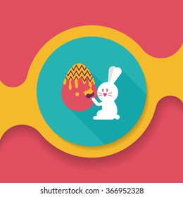 easter bunny flat icon with long shadow,eps10