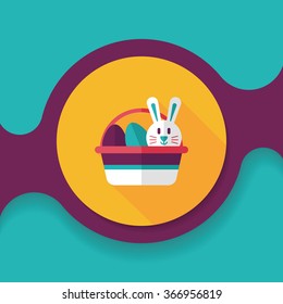 easter bunny flat icon with long shadow,eps10