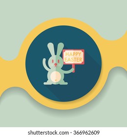 easter bunny flat icon with long shadow,eps10