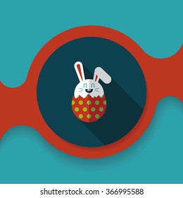easter bunny flat icon with long shadow,eps10