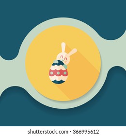 easter bunny flat icon with long shadow,eps10