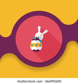 easter bunny flat icon with long shadow,eps10