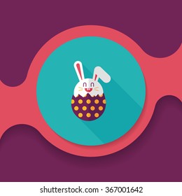 easter bunny flat icon with long shadow,eps10