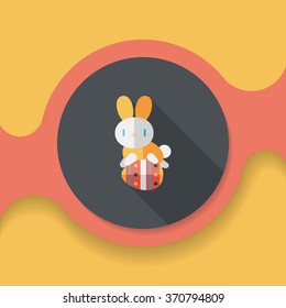 easter bunny flat icon with long shadow,eps10
