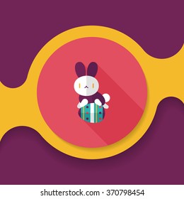 easter bunny flat icon with long shadow,eps10