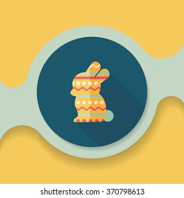 easter bunny flat icon with long shadow,eps10