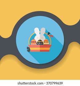 easter bunny flat icon with long shadow,eps10