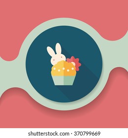 easter bunny flat icon with long shadow,eps10