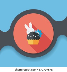 easter bunny flat icon with long shadow,eps10