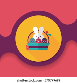 easter bunny flat icon with long shadow,eps10