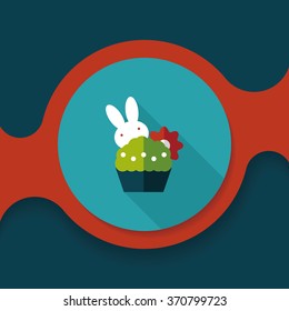 easter bunny flat icon with long shadow,eps10