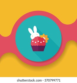easter bunny flat icon with long shadow,eps10