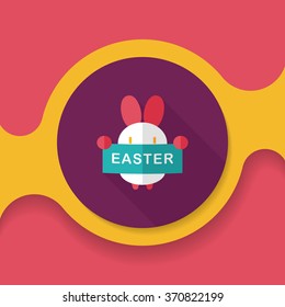 easter bunny flat icon with long shadow,eps10