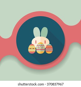 easter bunny flat icon with long shadow,eps10