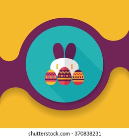 easter bunny flat icon with long shadow,eps10