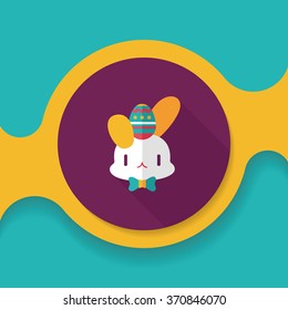 easter bunny flat icon with long shadow,eps10