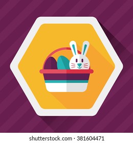 easter bunny flat icon with long shadow,eps10