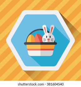 easter bunny flat icon with long shadow,eps10