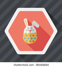 easter bunny flat icon with long shadow,eps10