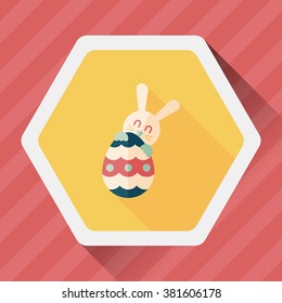 easter bunny flat icon with long shadow,eps10