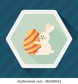 easter bunny flat icon with long shadow,eps10