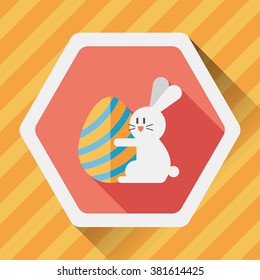 easter bunny flat icon with long shadow,eps10