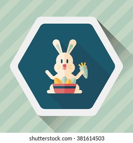 easter bunny flat icon with long shadow,eps10