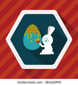 easter bunny flat icon with long shadow,eps10