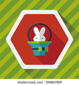 easter bunny flat icon with long shadow,eps10