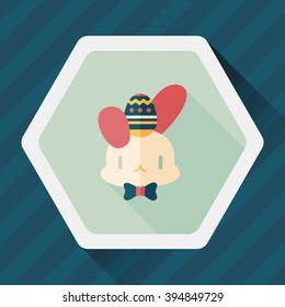 easter bunny flat icon with long shadow,eps10