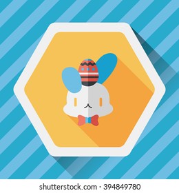 easter bunny flat icon with long shadow,eps10