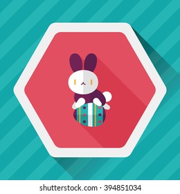 easter bunny flat icon with long shadow,eps10