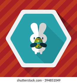 easter bunny flat icon with long shadow,eps10
