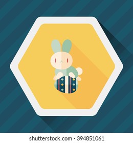 easter bunny flat icon with long shadow,eps10