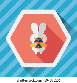 easter bunny flat icon with long shadow,eps10